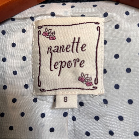 Nanette Lepore Navy Blue Tie Front BlazerJacket Womens 8 - Picture 2 of 9